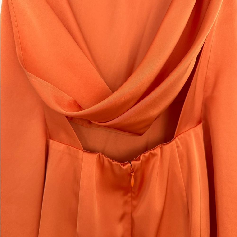 COS Orange Draped Open Back Mini Dress - Picture 10 of 11